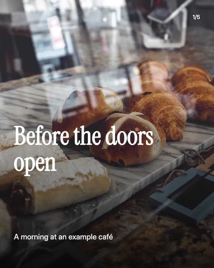 Slide 1: Before the doors open A morning at an example café