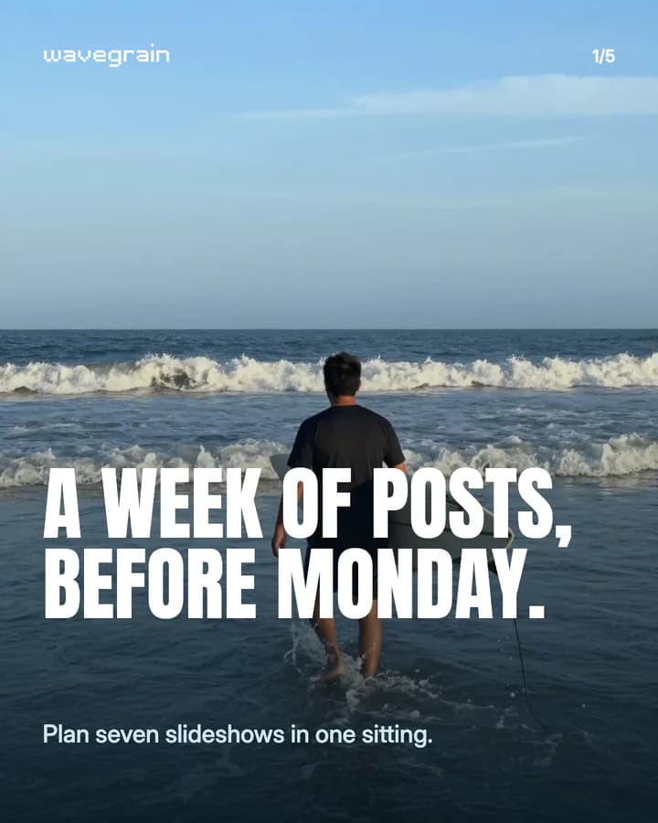 Slideshow cover: A week of posts, before Monday