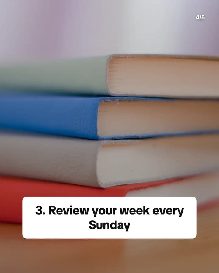 Slide 4: 3. Review your week every Sunday