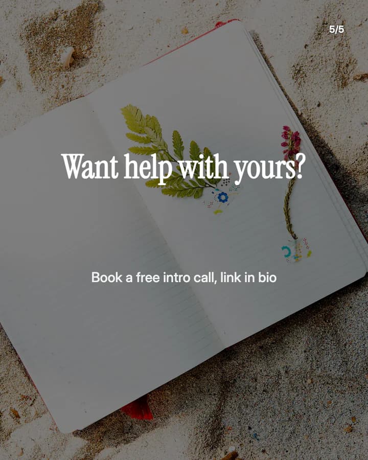 Slide 5: Want help with yours? Book a free intro call, link in bio