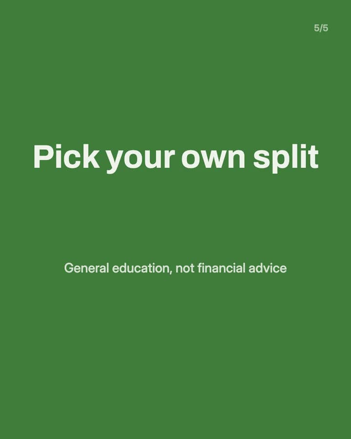 Slide 5: Pick your own split General education, not financial advice