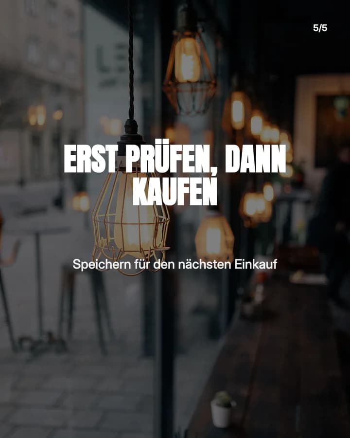 Slide 5: Erst prüfen, dann kaufen Speichern für den nächsten Einkauf