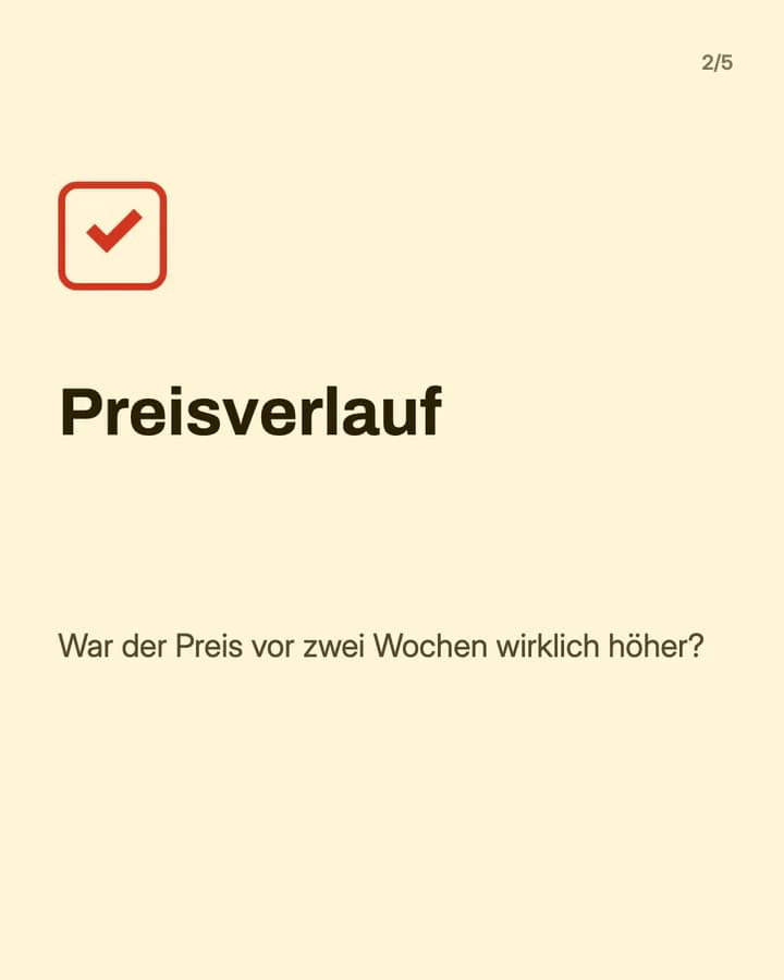 Slide 2: Preisverlauf War der Preis vor zwei Wochen wirklich höher?