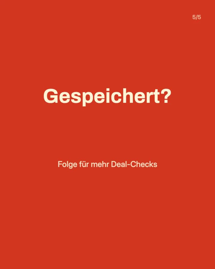 Slide 5: Gespeichert? Folge für mehr Deal-Checks