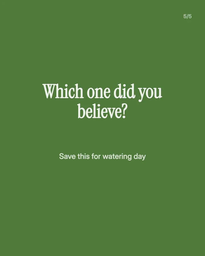 Slide 5: Which one did you believe? Save this for watering day