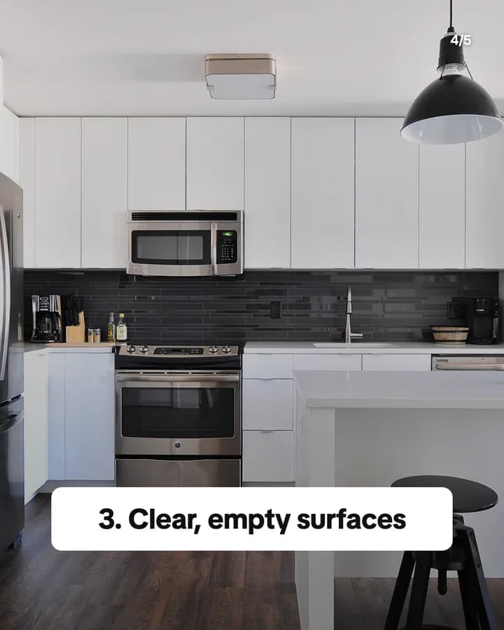 Slide 4: 3. Clear, empty surfaces