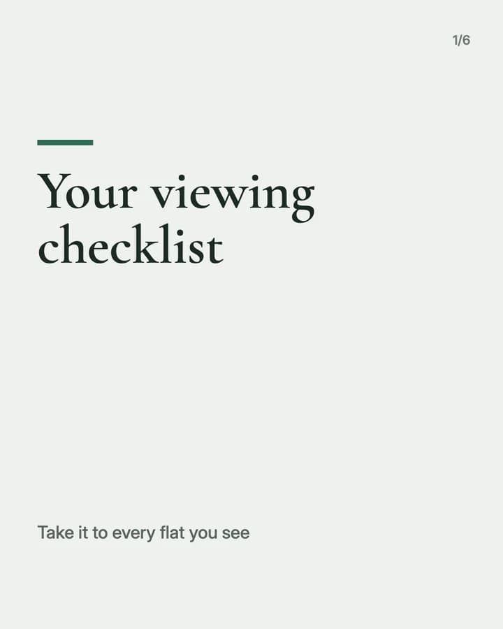 Slide 1: Your viewing checklist Take it to every flat you see