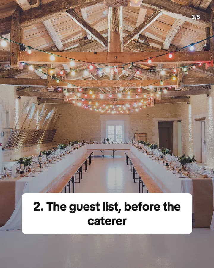 Slide 3: 2. The guest list, before the caterer
