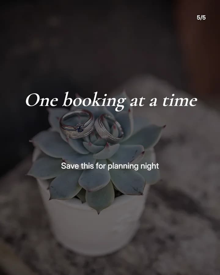 Slide 5: One booking at a time Save this for planning night