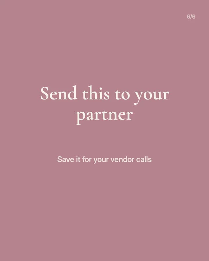 Slide 6: Send this to your partner Save it for your vendor calls