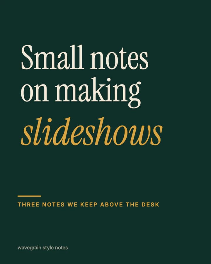 Slideshow cover: Small notes on making slideshows