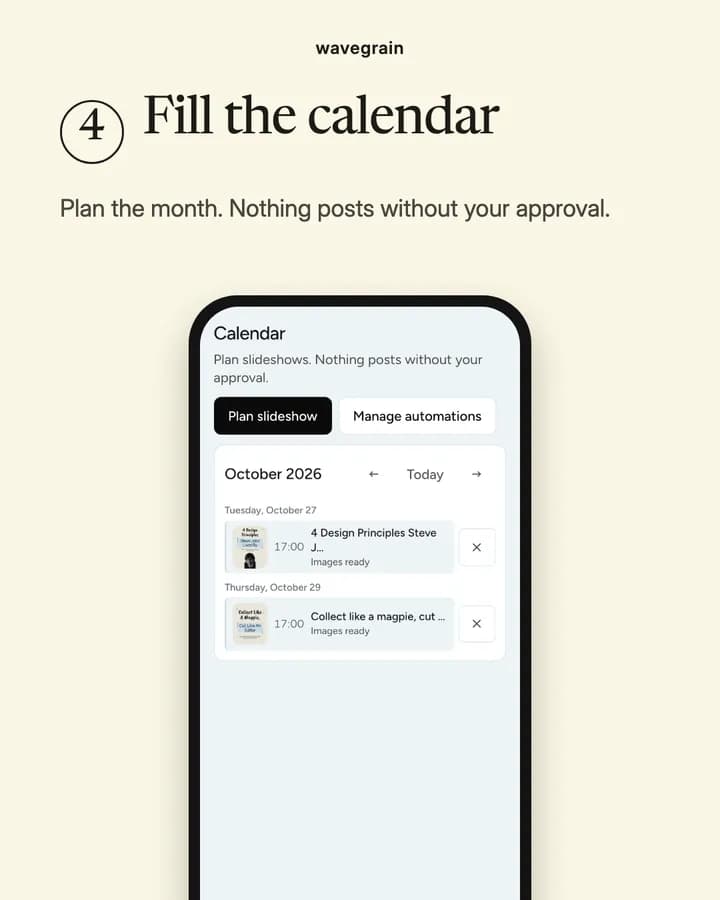 Slide: Fill the calendar, slide 2/3