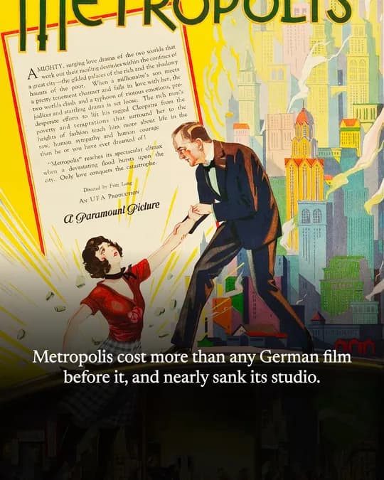 Slide: Metropolis cost more than any German film before it