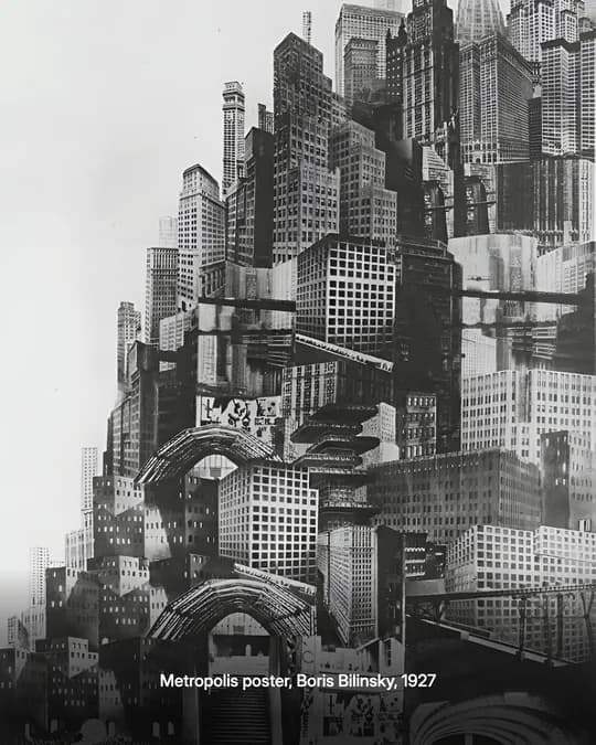 Slide: Metropolis poster, Boris Bilinsky, 1927